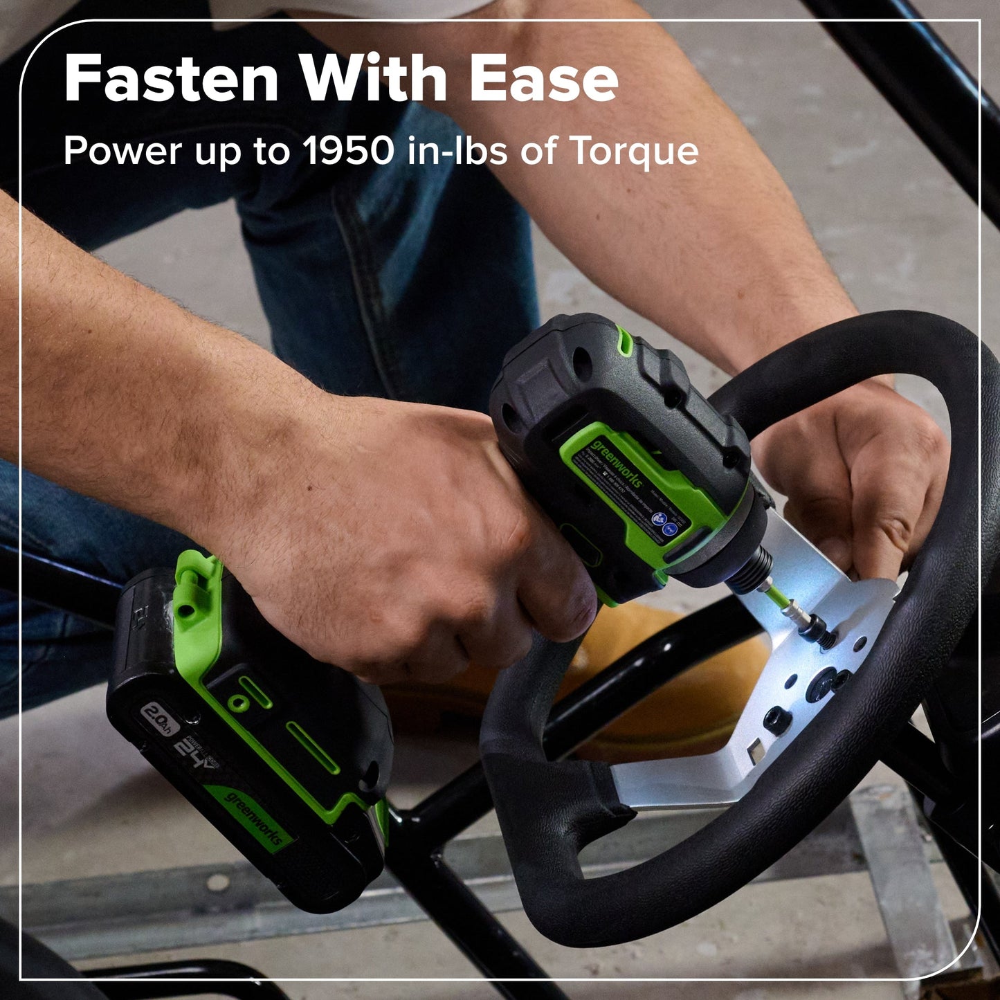 24V Cordless Battery 400 in-lbs Drill / Driver and 1950 in-lbs Impact Driver, Two(2) 2.0 Ah USB-C Batteries and 65W USB-C Fast Charger